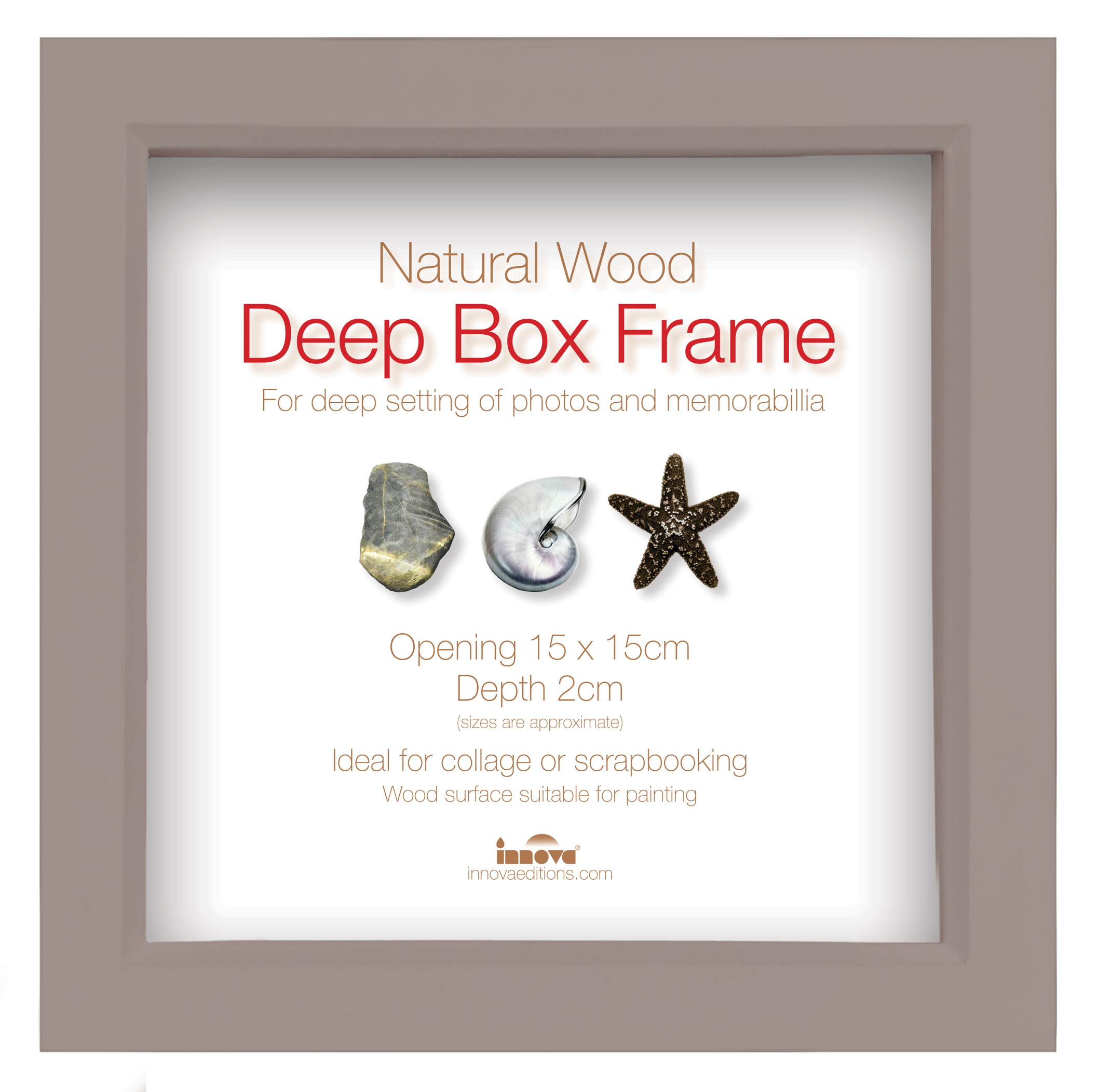 PI03775 Box frame GREY 15x15cm/6x6 (10)