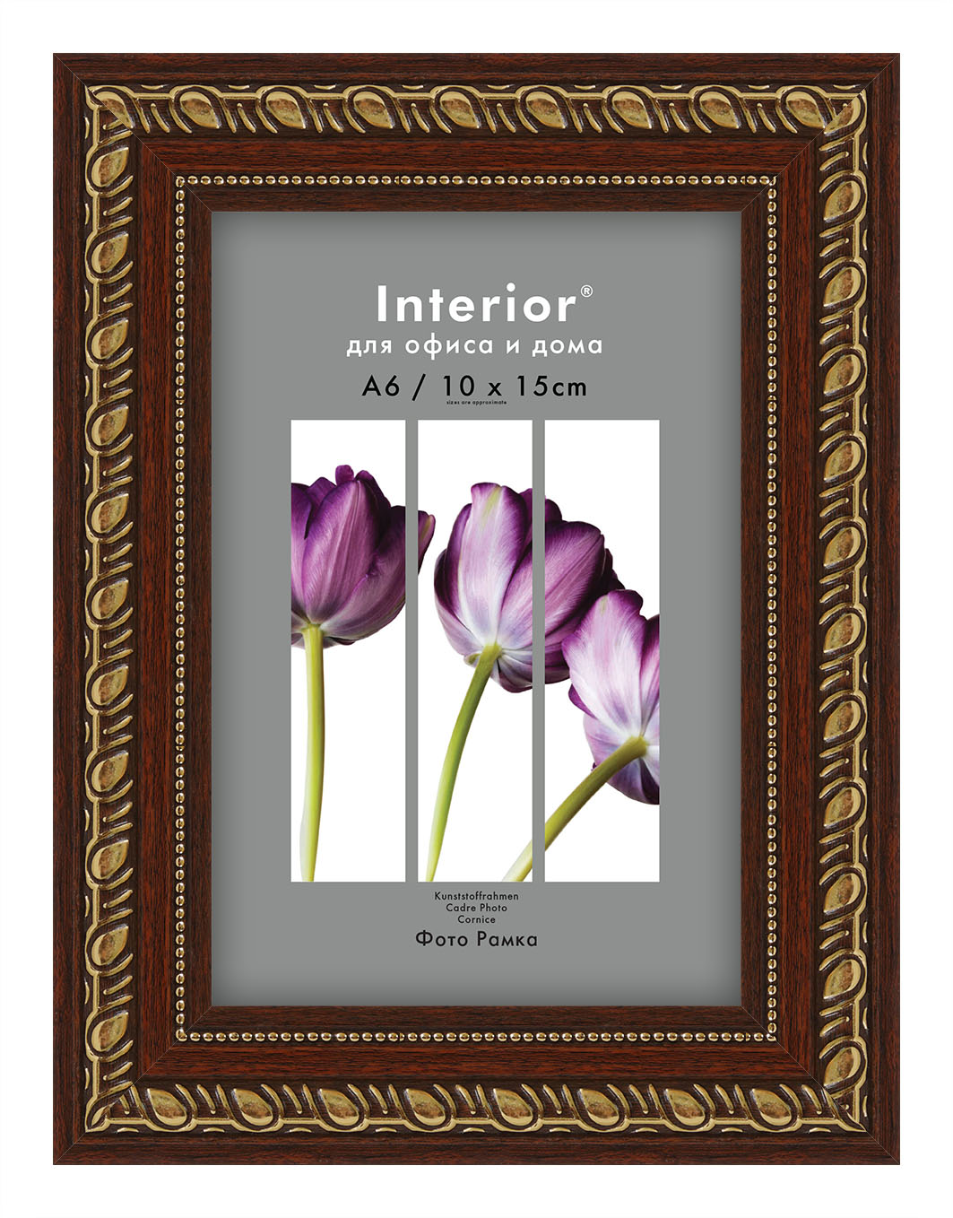 Interior 316G-4 10х15 пластик, коричневый с зол.вязью (36)