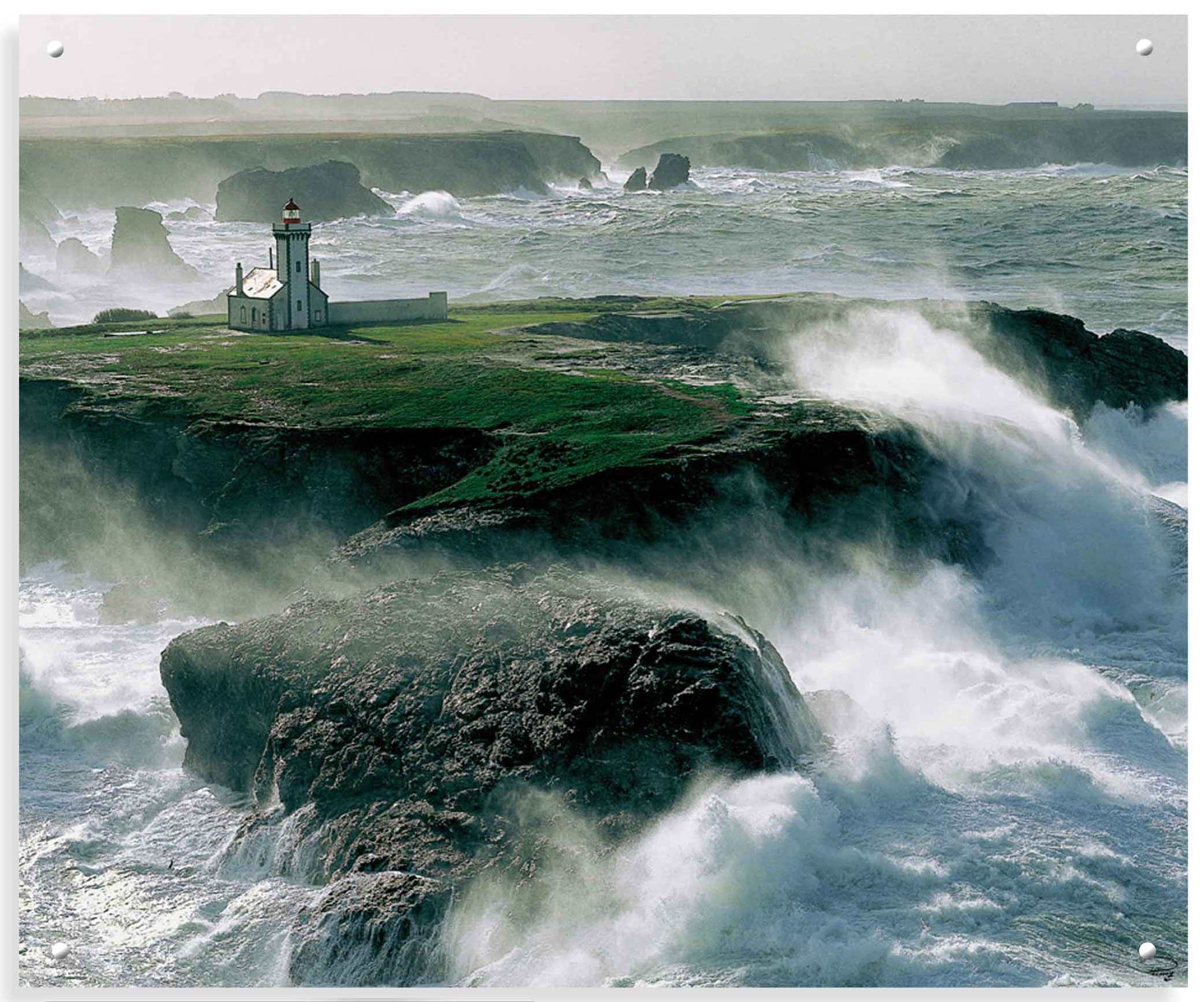 FP04029 Glass Art Pointe des Poulains Lighthouse 100x120cm (1)