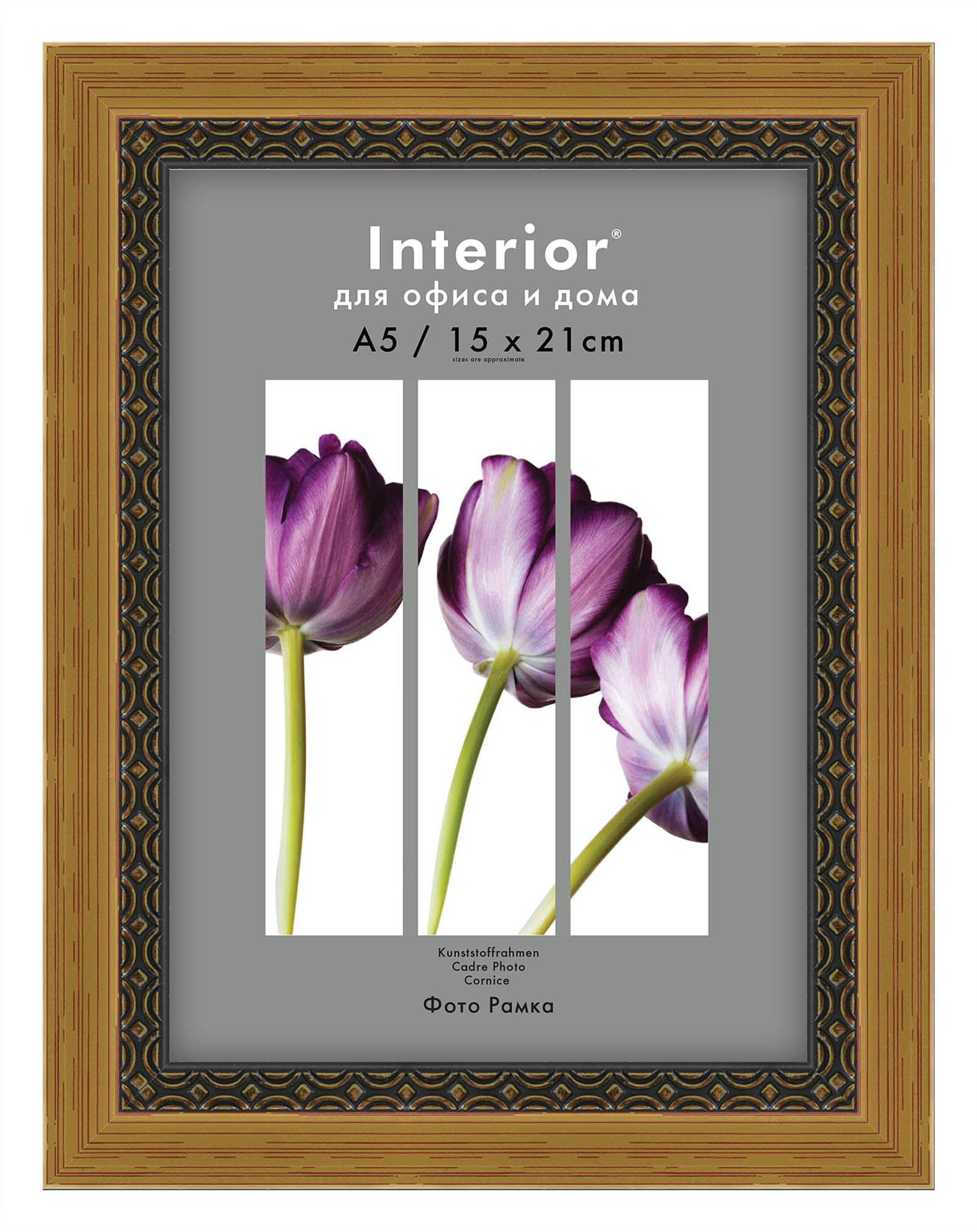 Interior 320G-6 15х21 пластик, золото с зол. вязью (42)