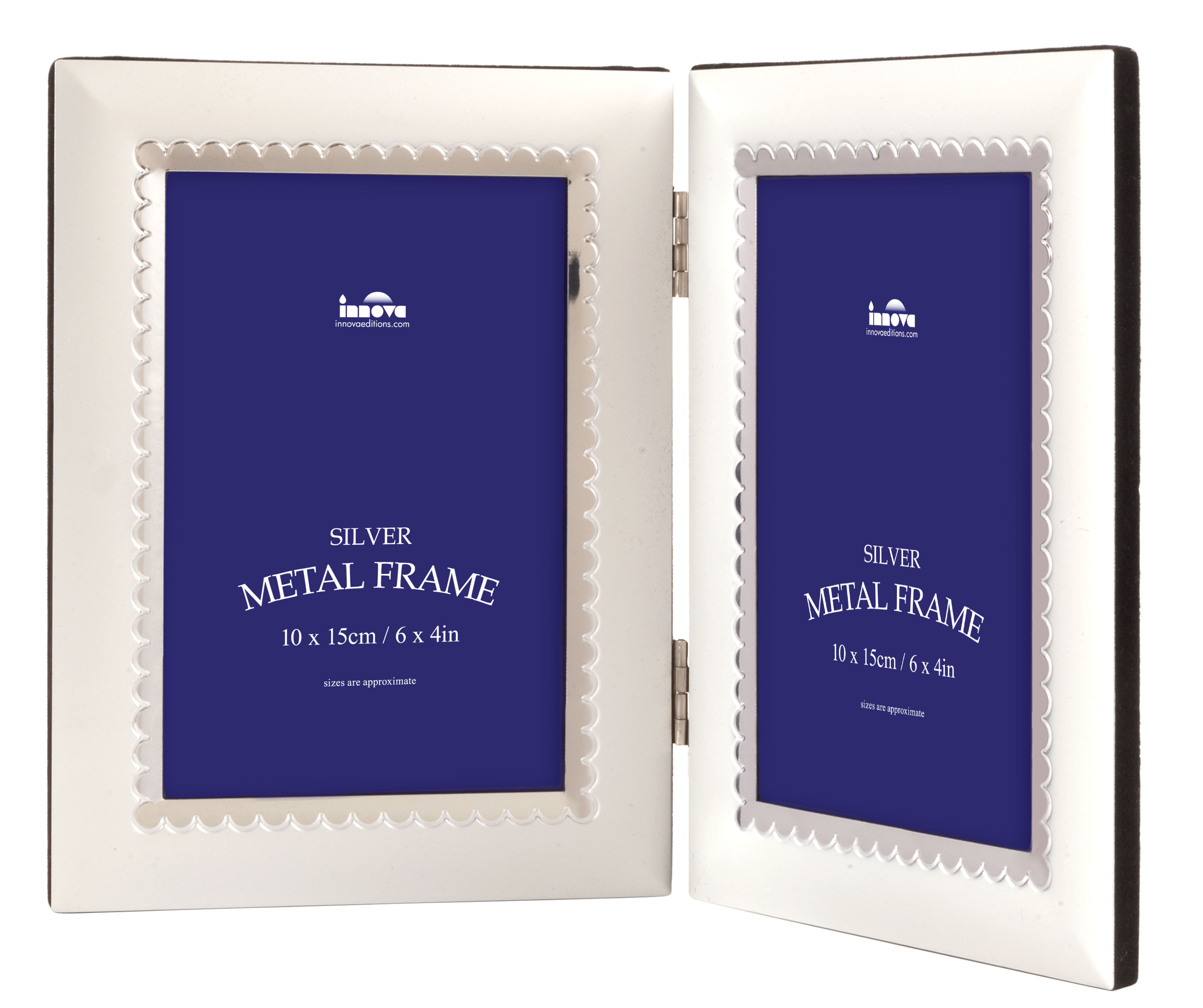 PM03835 Metal Frames Corfe Hinged White 2 x 10*15cm/6x4 (5)