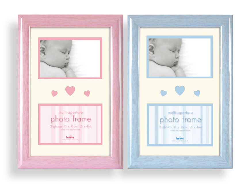 PI03782 Ф/рамка 18*28 с паспарту 2 x 10*15 Baby Brights (10)(5 pink/5 blue)