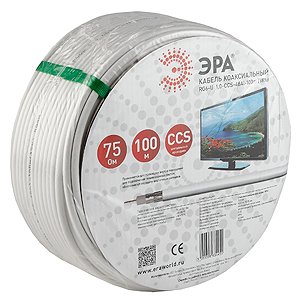 ЭРА Кабель коаксиальный RG 6U 1,0 CCS -48Al - 100m (18%) (6/108)