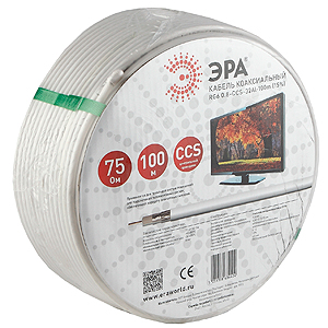 ЭРА Кабель коаксиальный RG6 0.8 CCS - 32Al -100m (15%) (6/120)