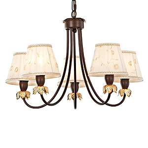 Светильник Rivoli Barkeria-P-5хE14-60W-Dark brown/Аntique gold (30)
