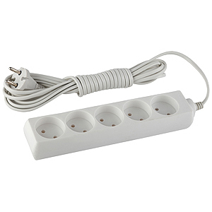 UX-5-3m Удлин-ль ЭРА без заземл, 1300Вт, 5гн, 3м (20/600)