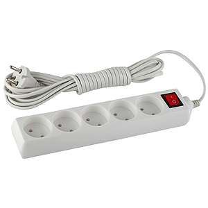 UX-5s-3m Удлин-ль ЭРА без заземл, с выкл, 1300Вт, 5гн, 3м (20/600)