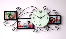 Фоторамка металл с часами (12шт.) M2033A