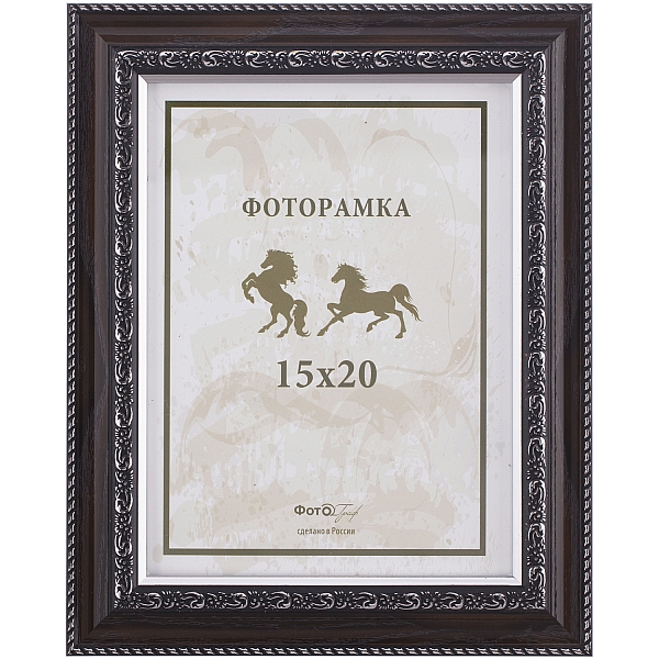 Interior 151G-6 15х21 пластик, лакир.орех с 2 серебр.кантами (62 шт.)