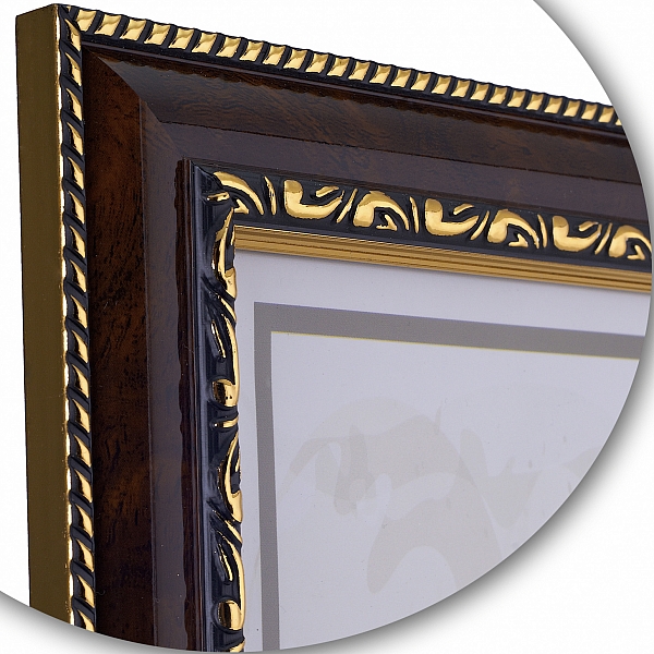 Interior 154G-12 30х40 пластик, коричневый с 2 зол.кантами