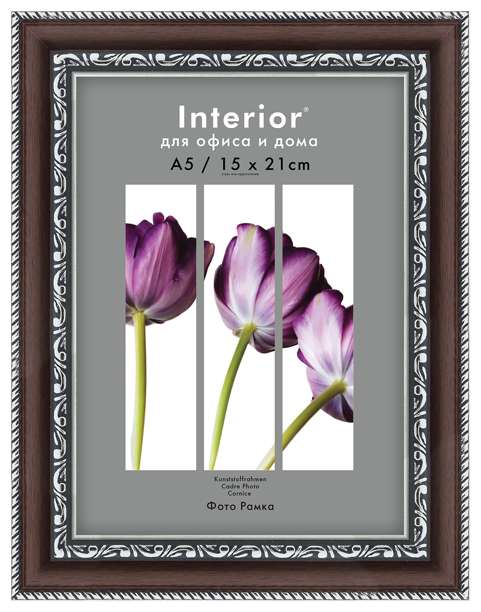 Interior 153G-6 15х21 пластик, коричневый с 2 сер. кантами