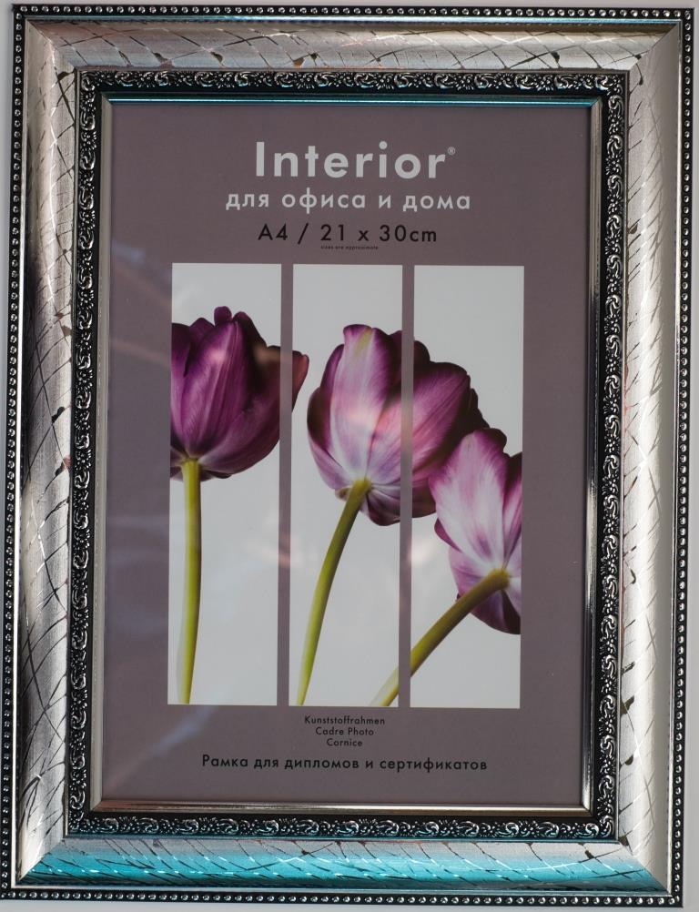 Interior 158G-8 21х30 пластик, широкая серебро с 2 сер. кантами