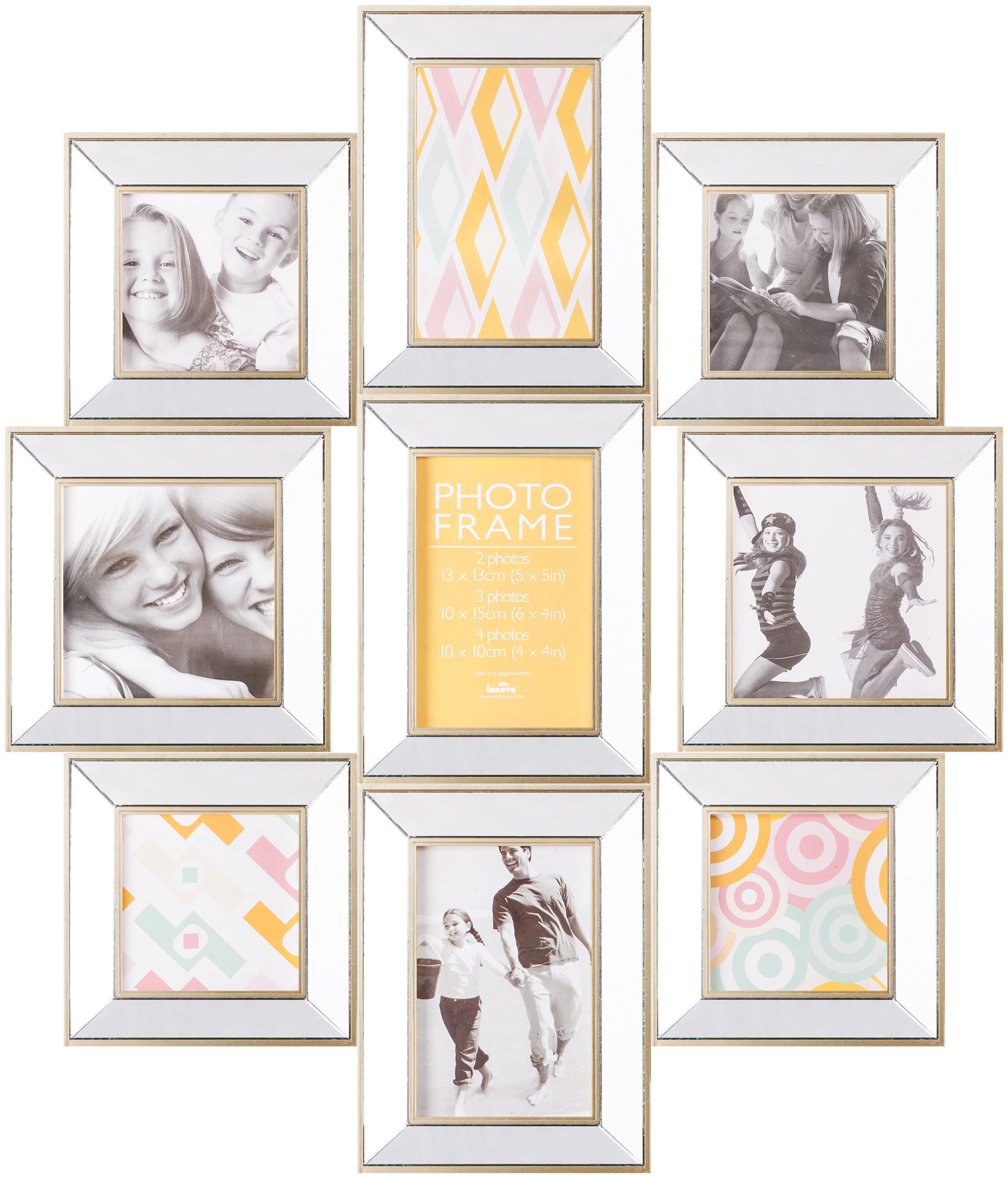 PI04873 Ф/рамка 9 фото 2 x 13*13, 3 x 10*15, 4 x 10*10 Maggiore Mirror l (5)