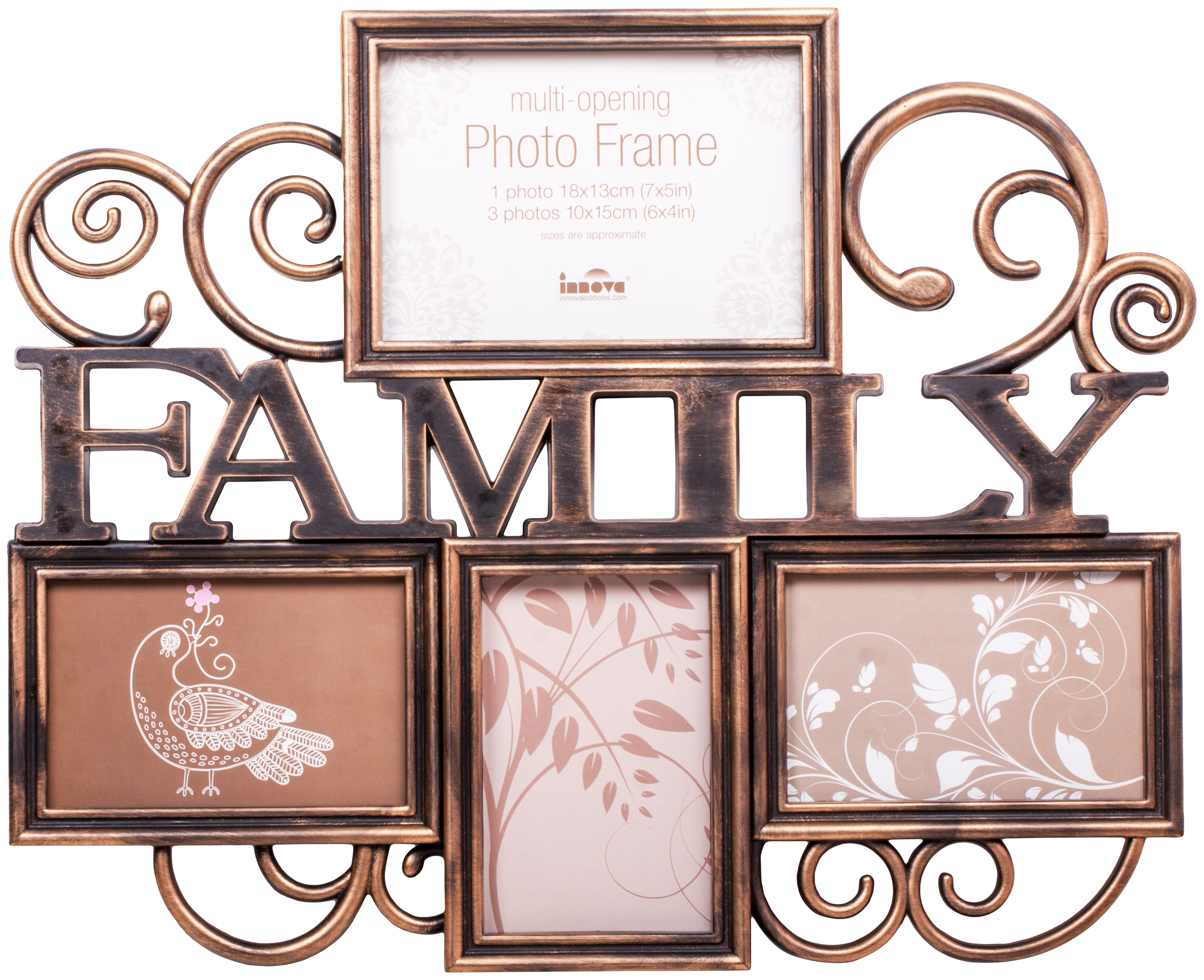 PI04983 Ф/рамка 4 фото 1 x 18*13, 3 x 10*15 Milano II Family Bronze effect (5)