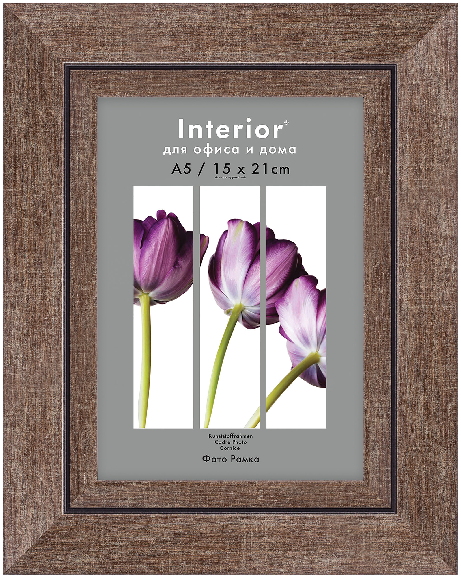 Interior Prestige 416G-6 15х21 пластик, серый, широкий багет (15)