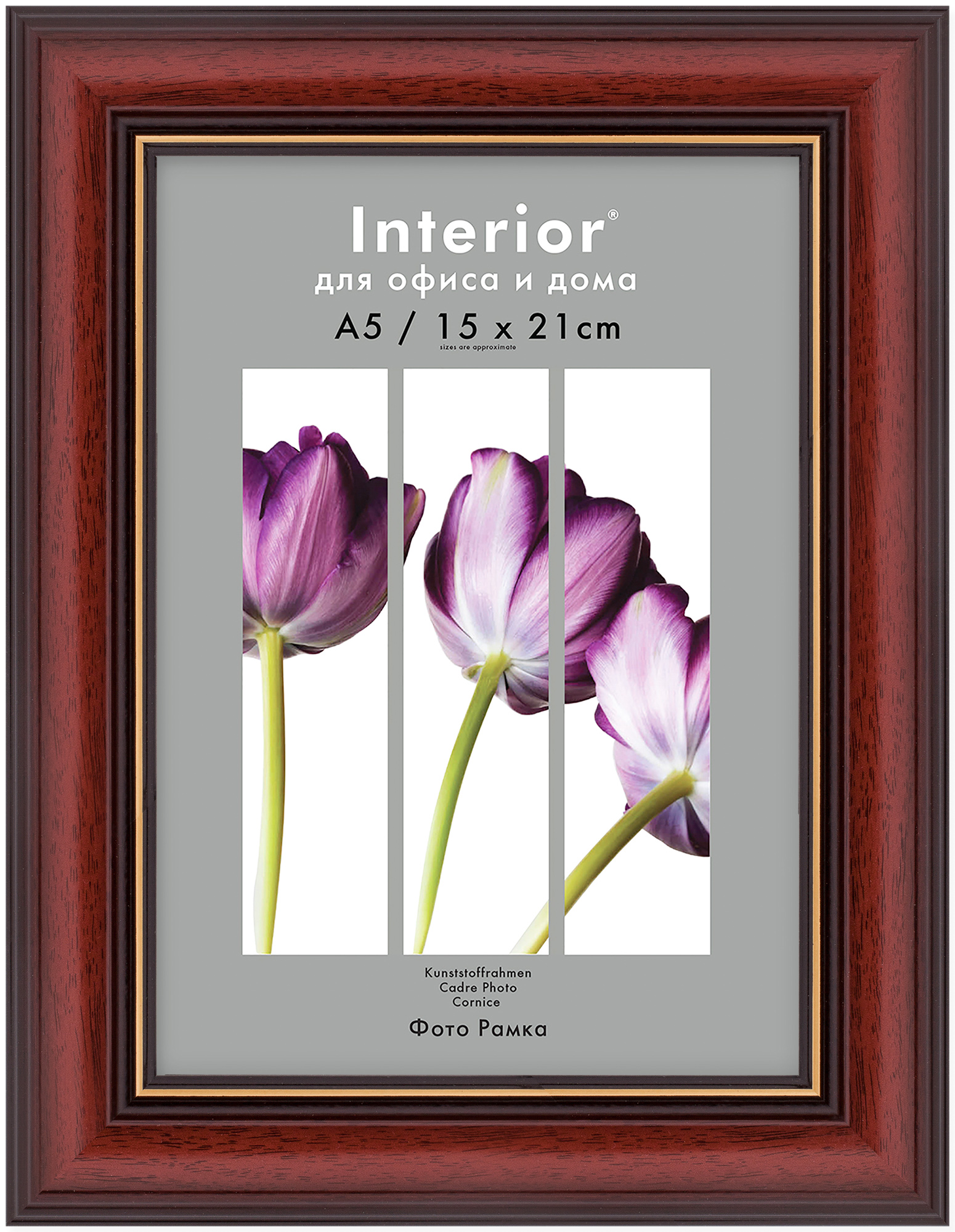 Interior 325G-6 15x21 пластик, классик бордо с зол. кантом (20)