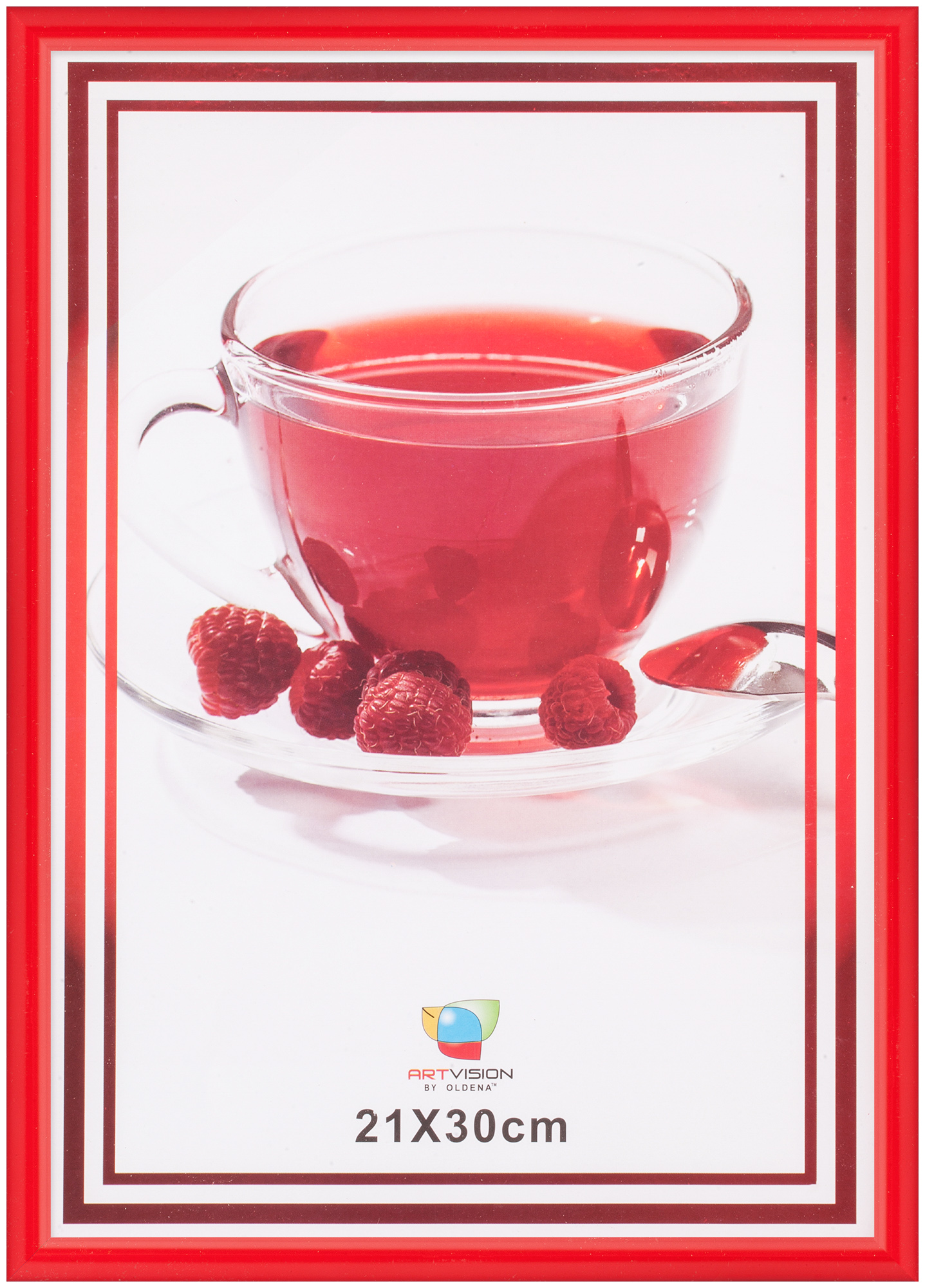Фоторамка AV10033, пластик 21*30 полукруглый, Красная (24)