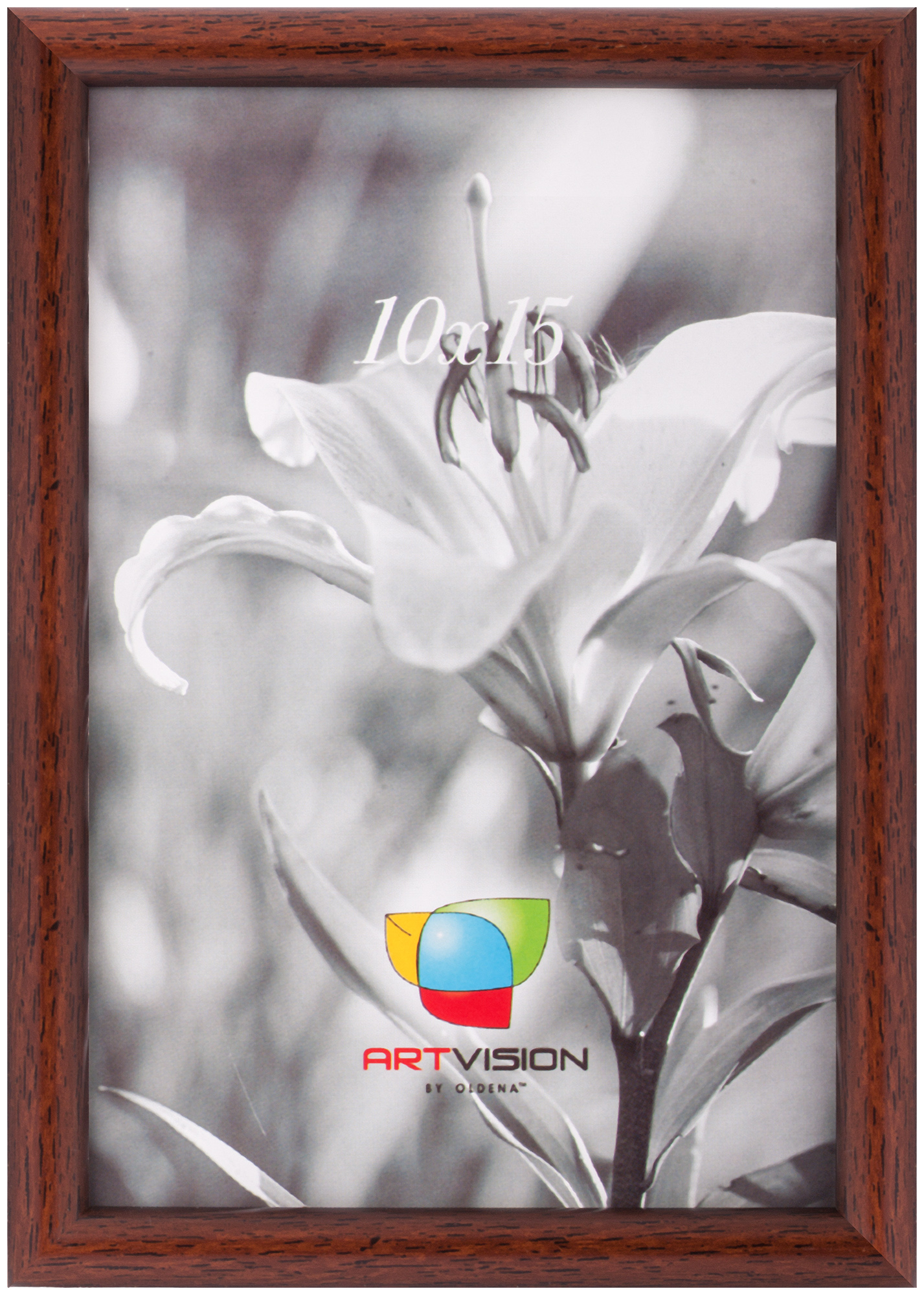 Фоторамка AV10036, пластик 10*15 полукруглый, Тем. дерево (96)