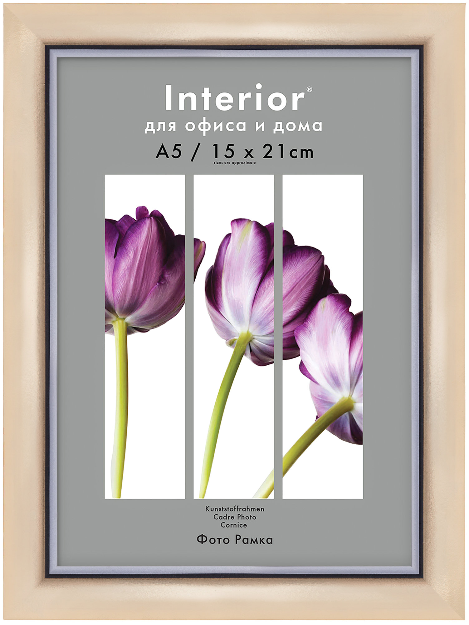 Interior 336G-6 15x21 пластик, золото с сер. кантом (28)