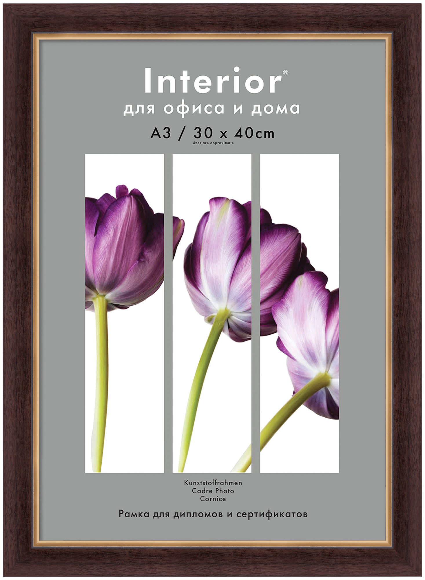 Interior 340G-12 30x40 пластик, венге с зол. кантом (25)