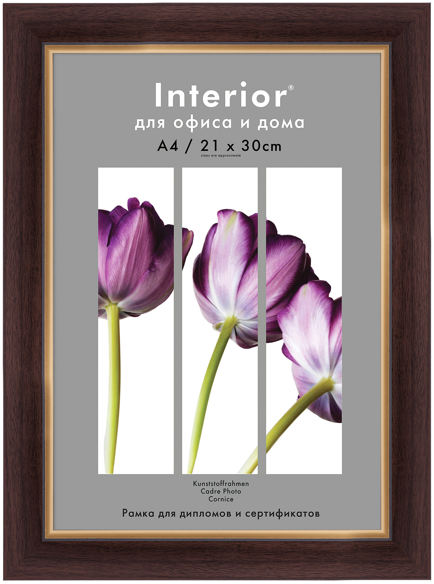 Interior 340G-8 21x30 пластик, венге с зол. кантом (25)