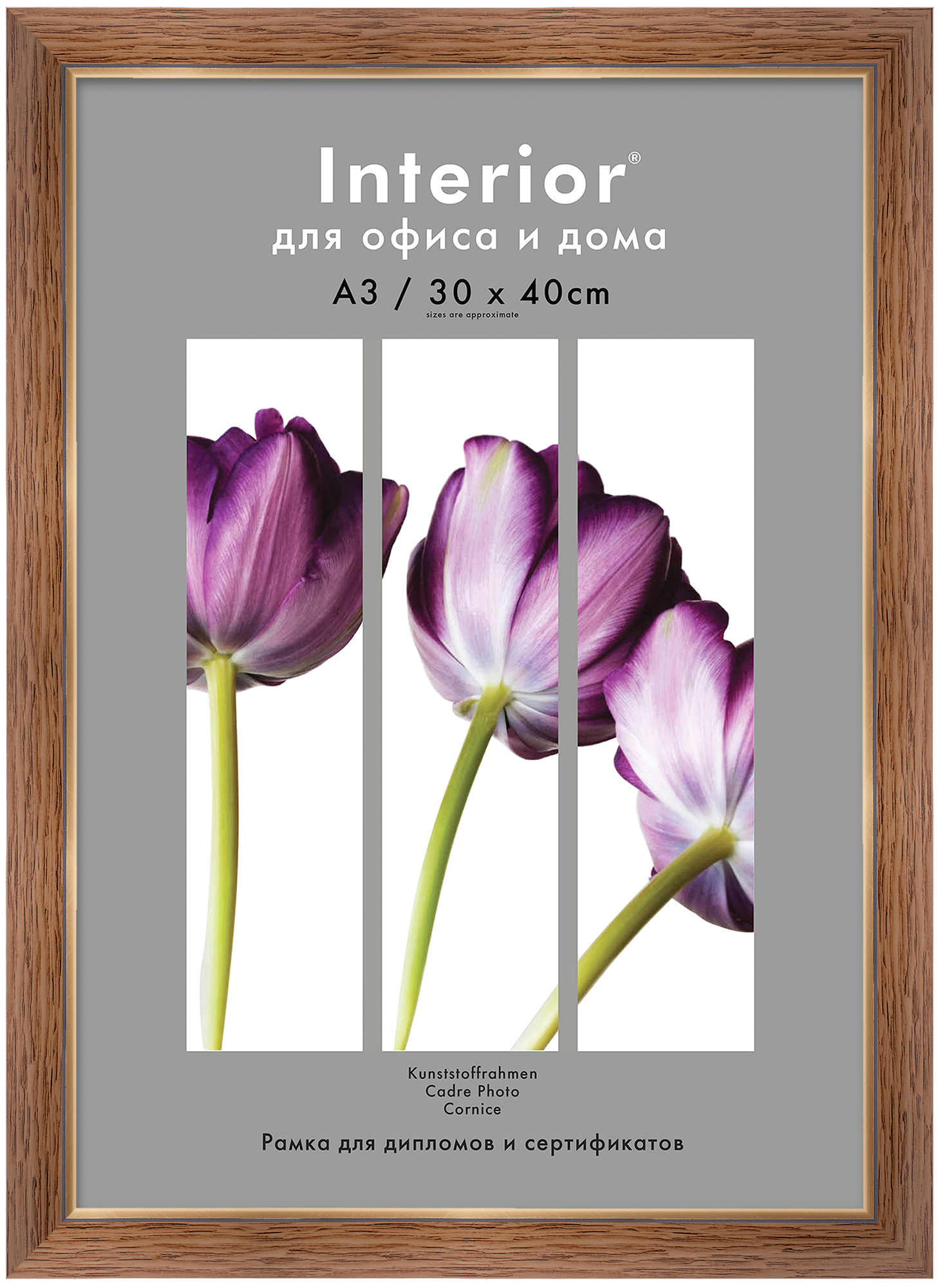 Interior 343G-12 30x40 пластик, ольха с зол. кантом (25)