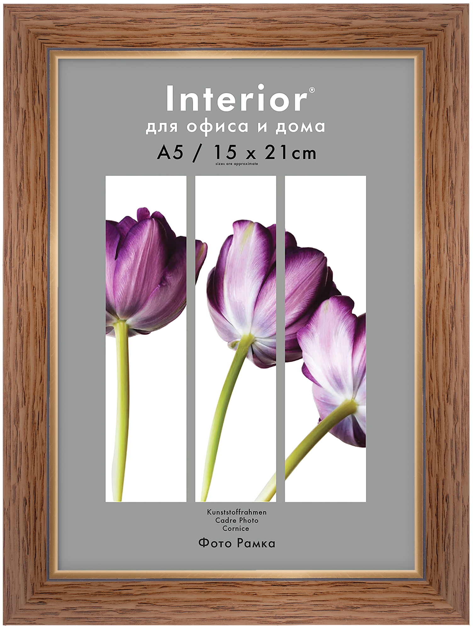 Interior 343G-6 15x21 пластик, ольха с зол. кантом (28)