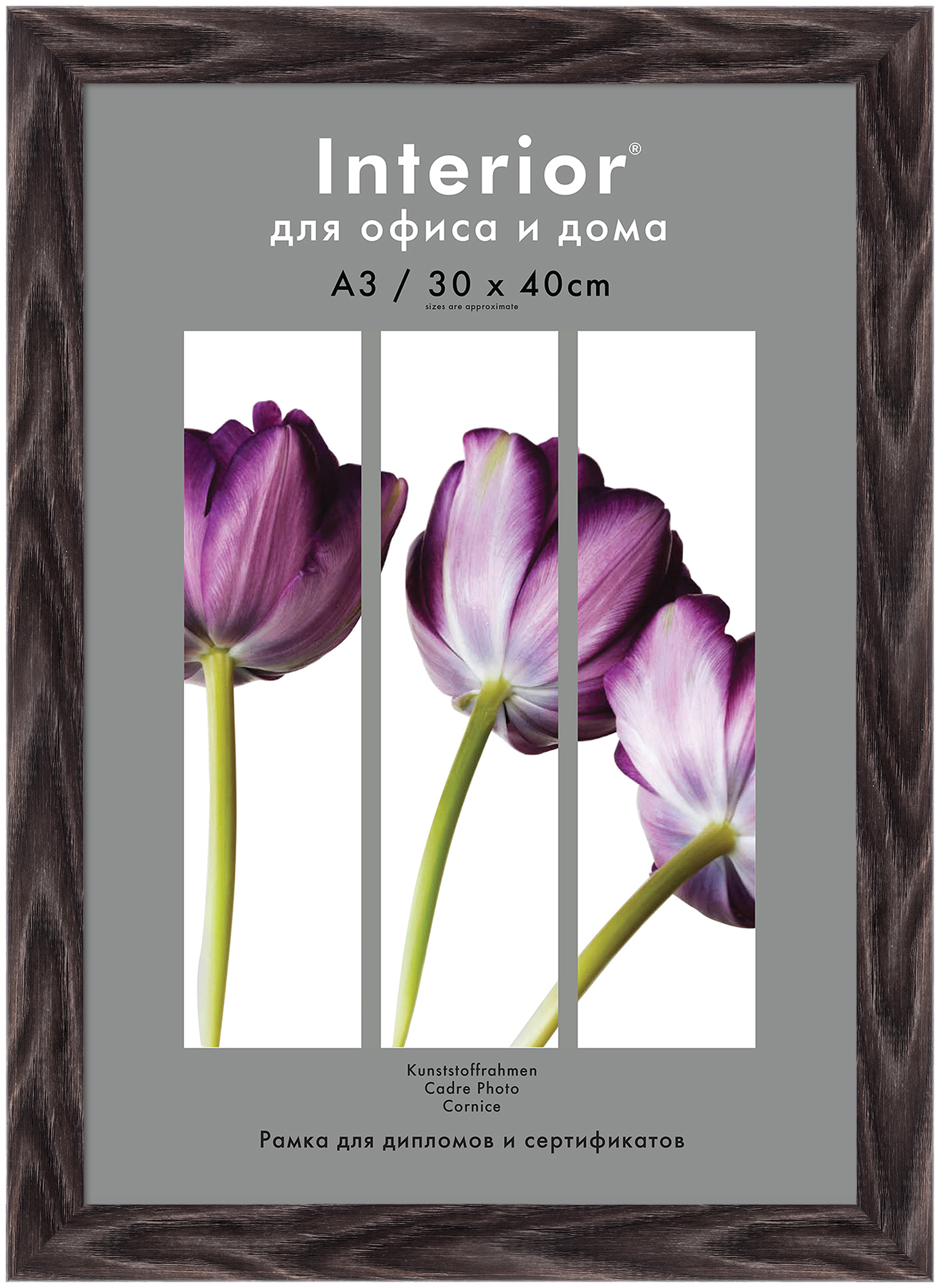 Interior 332G-12 30x40 пластик, серо-черное дерево (30)