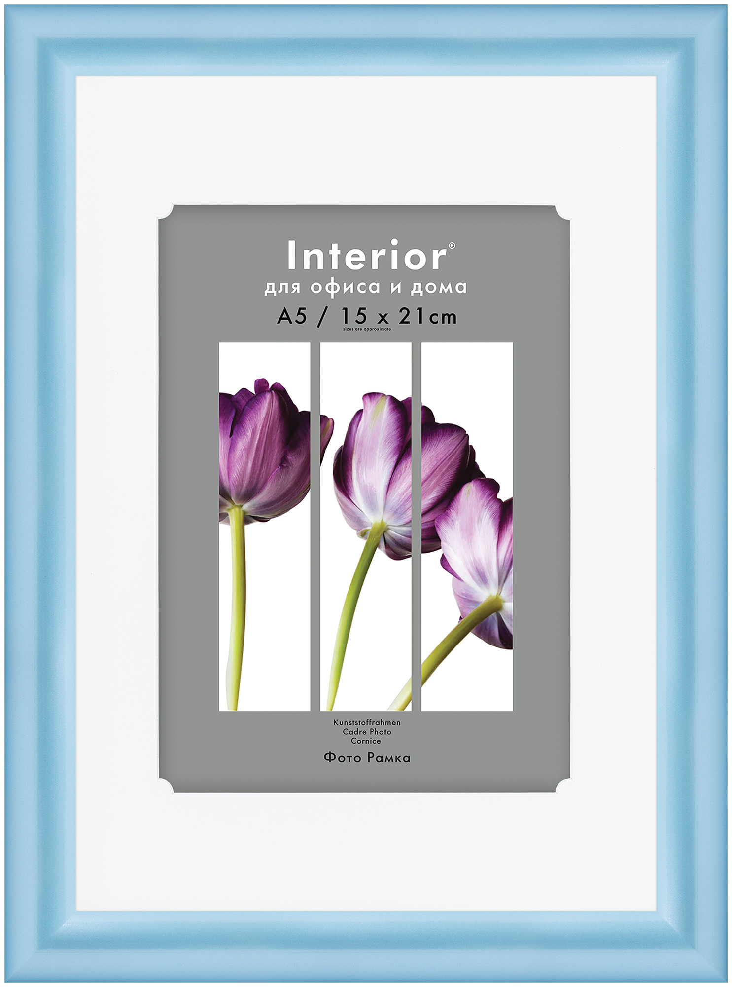 Ф/рамка Interior Baby 505 пластик 21*30 с паспарту 15*21 Blue (14)