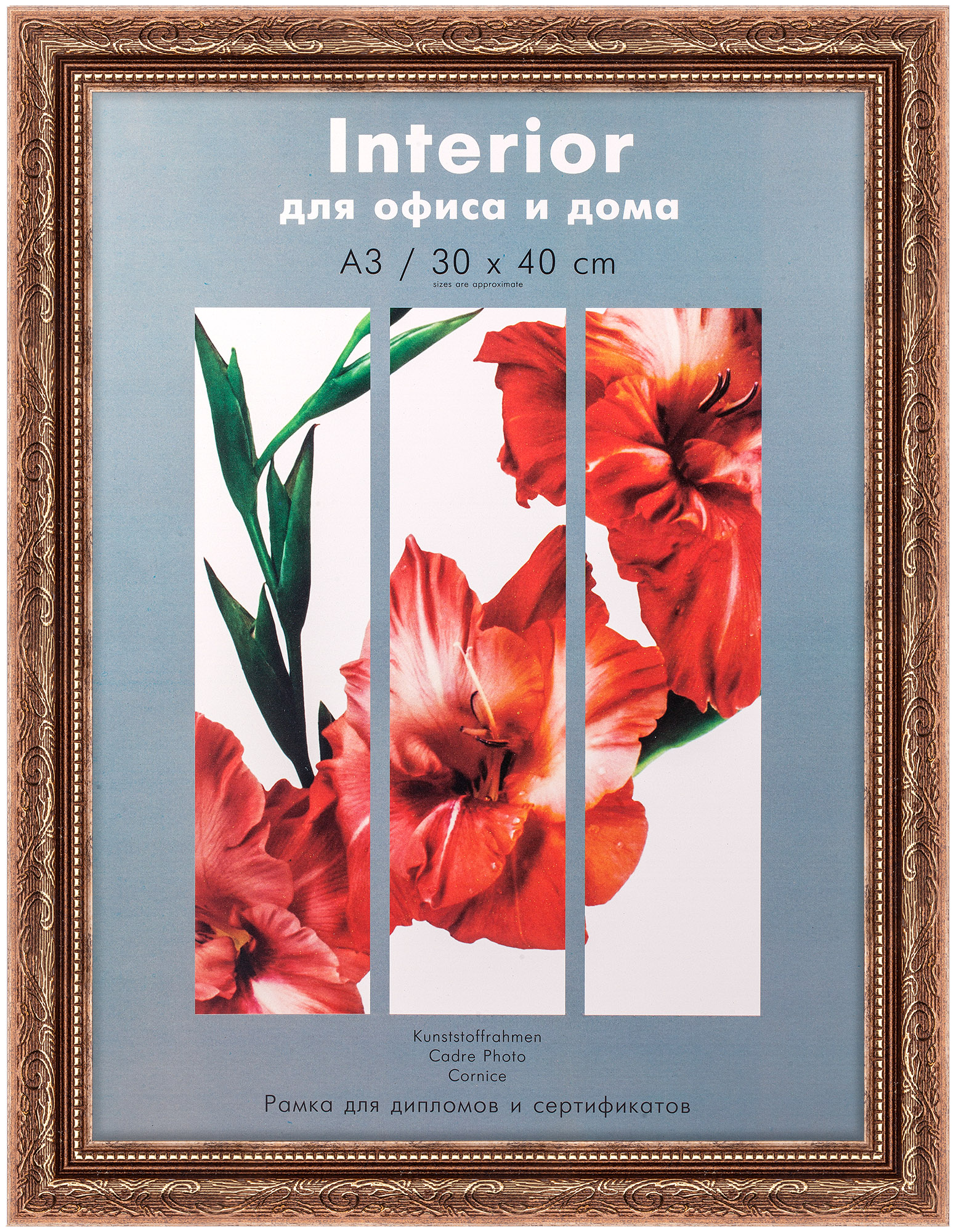 Interior 355G-12 30x40 пластик, коричнево-золотая (10/15)