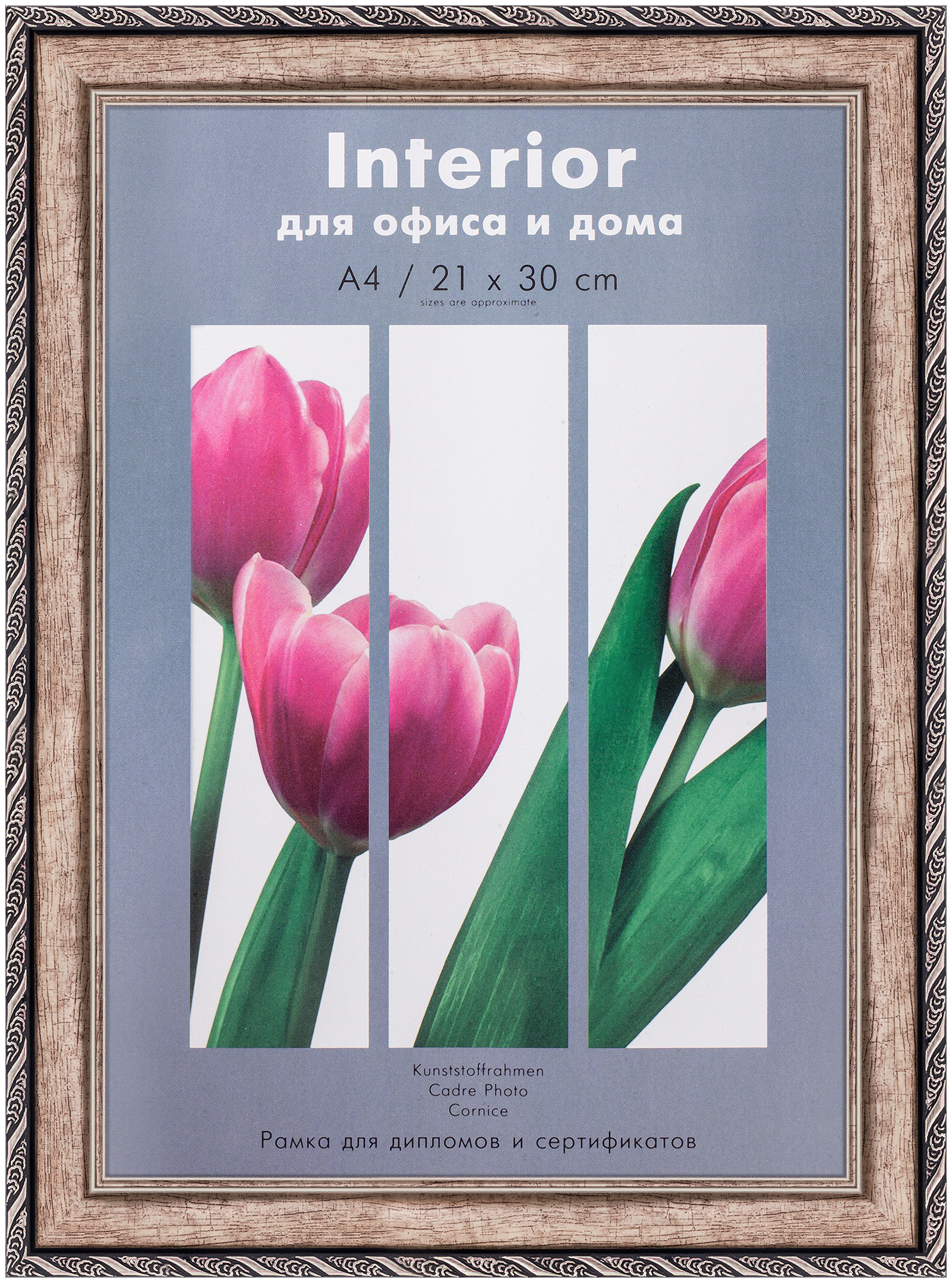 Interior 347G-8 21x30 пластик, серебро с сер. кантом (18)