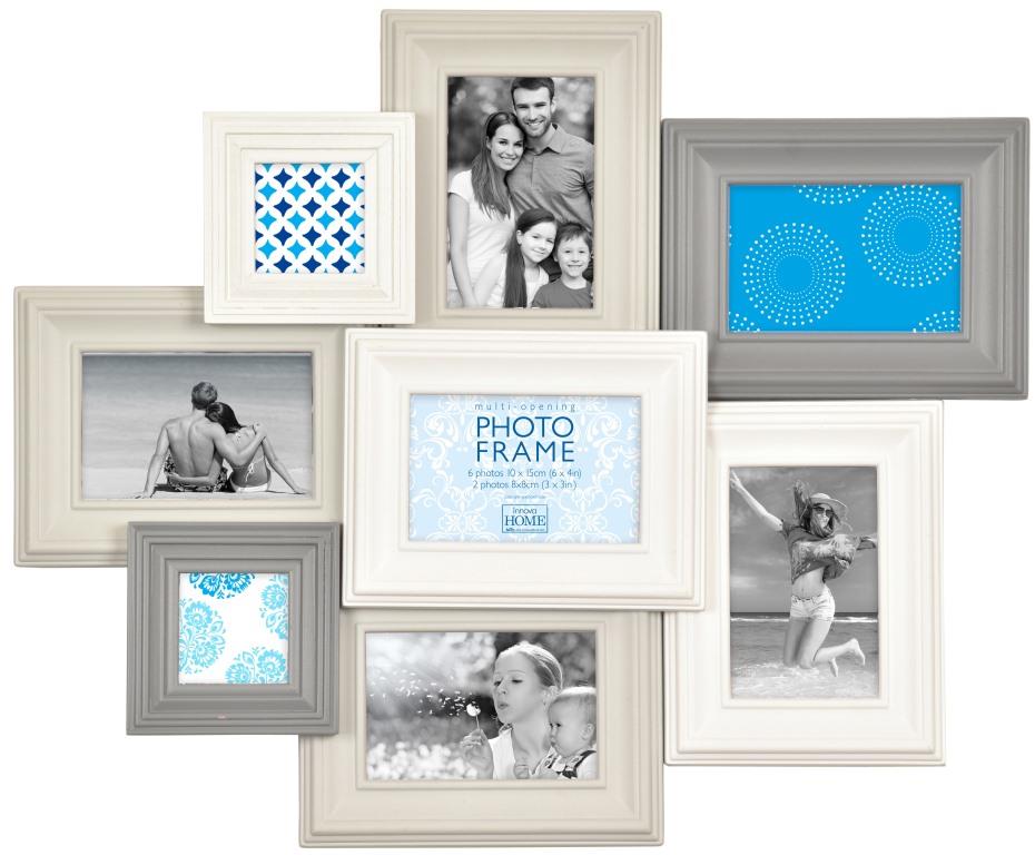 PI07206 Ф/рамка 8 фото 6 x 10*15, 2 x 9*9 Madeira VI MDF (White&amp;Grey) (6)