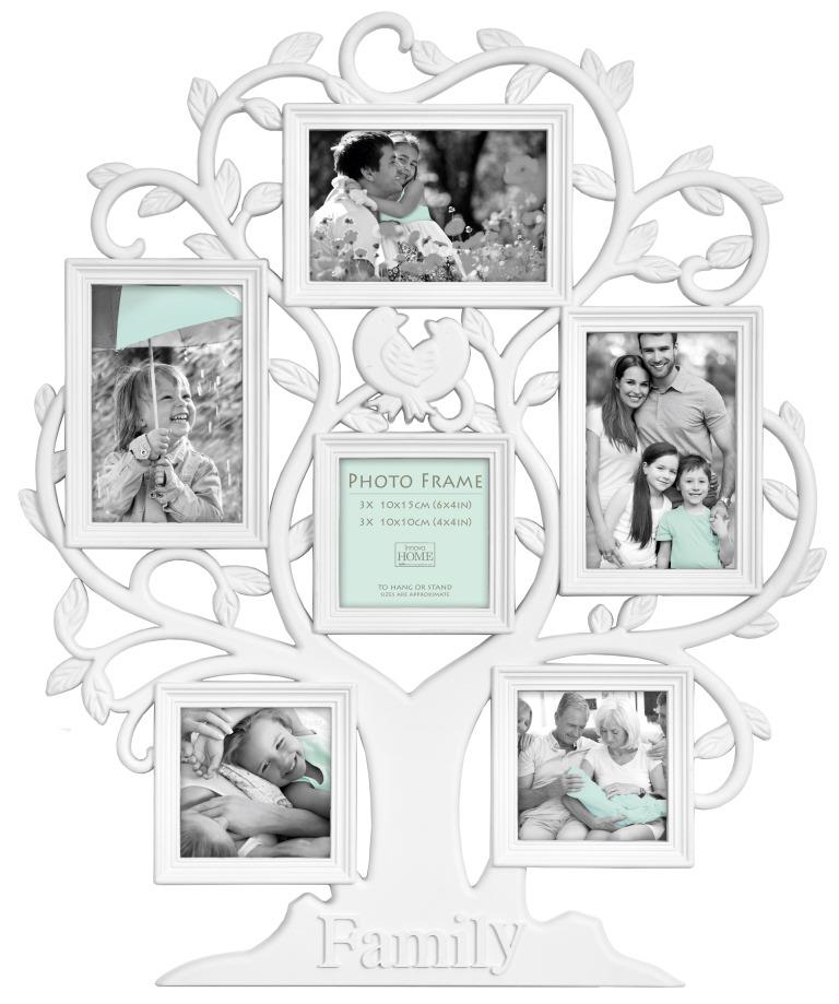 PI07217 Ф/рамка 6 фото 3 x 10*15, 3 x 10*10 Maggiore Family Tree (White) (6)