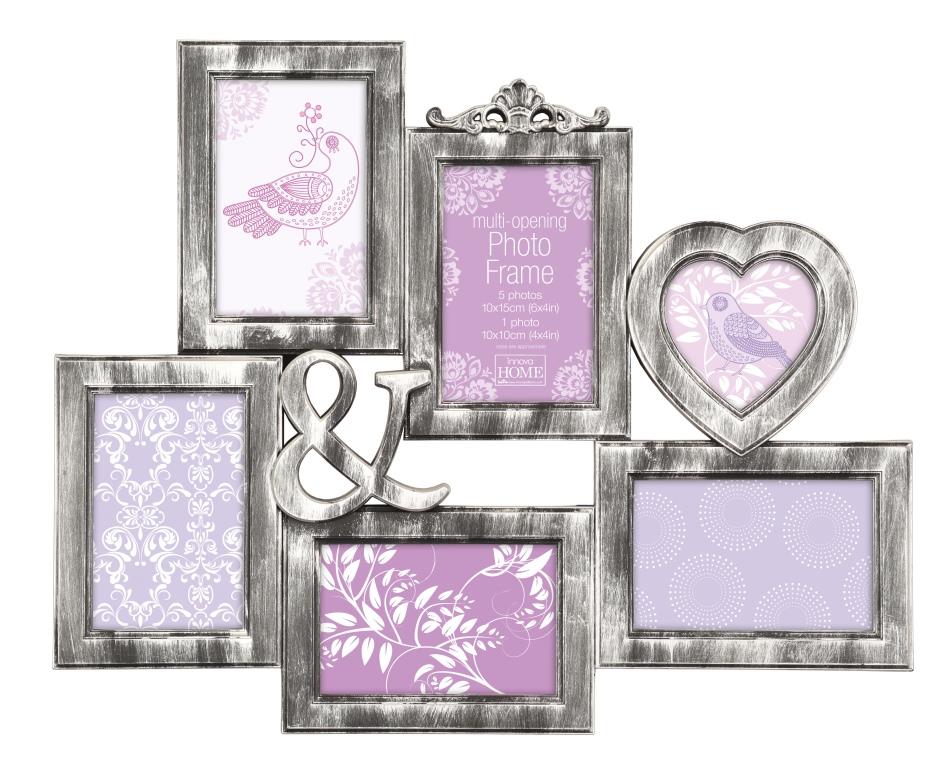 PI07200 Ф/рамка 6 фото 5 x 10*15, 1 x 10*10 Milano VIII Silver Effect (5)