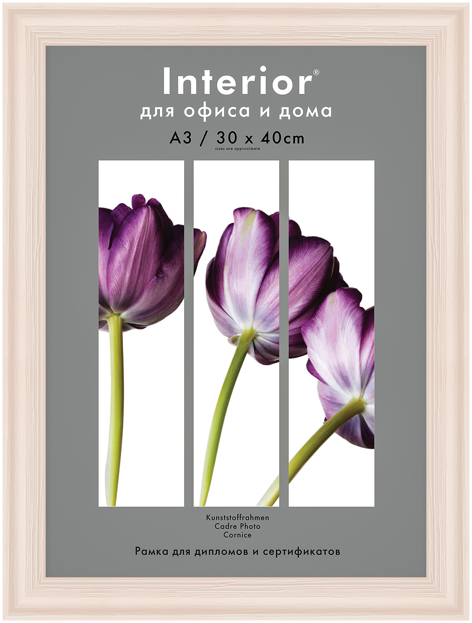 Interior 366G-12 30x40 пластик, белый, состаренное дерево (15)