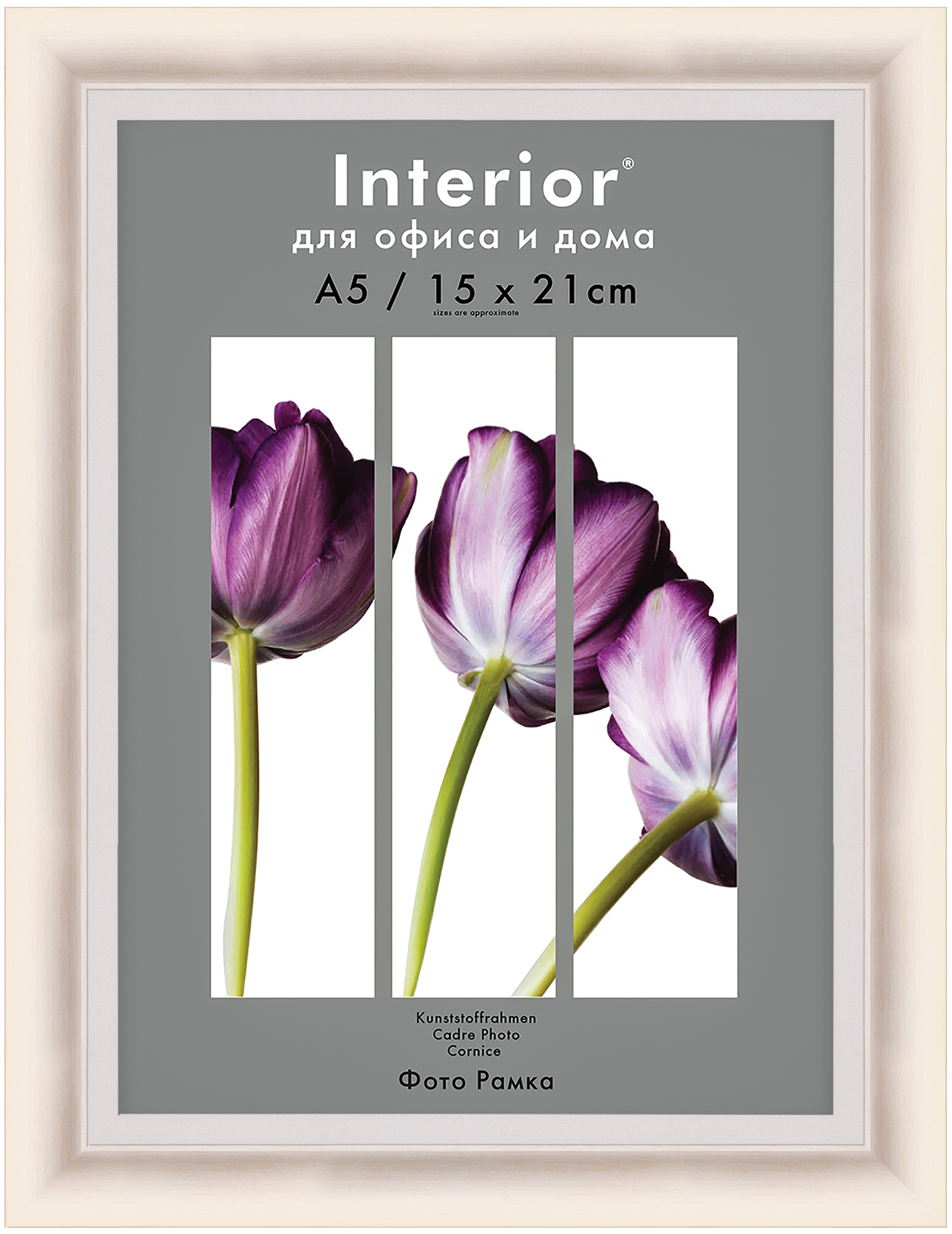 Interior 369G-6 15x21 (А5) пластик, светло серый, серебряный кант (22)