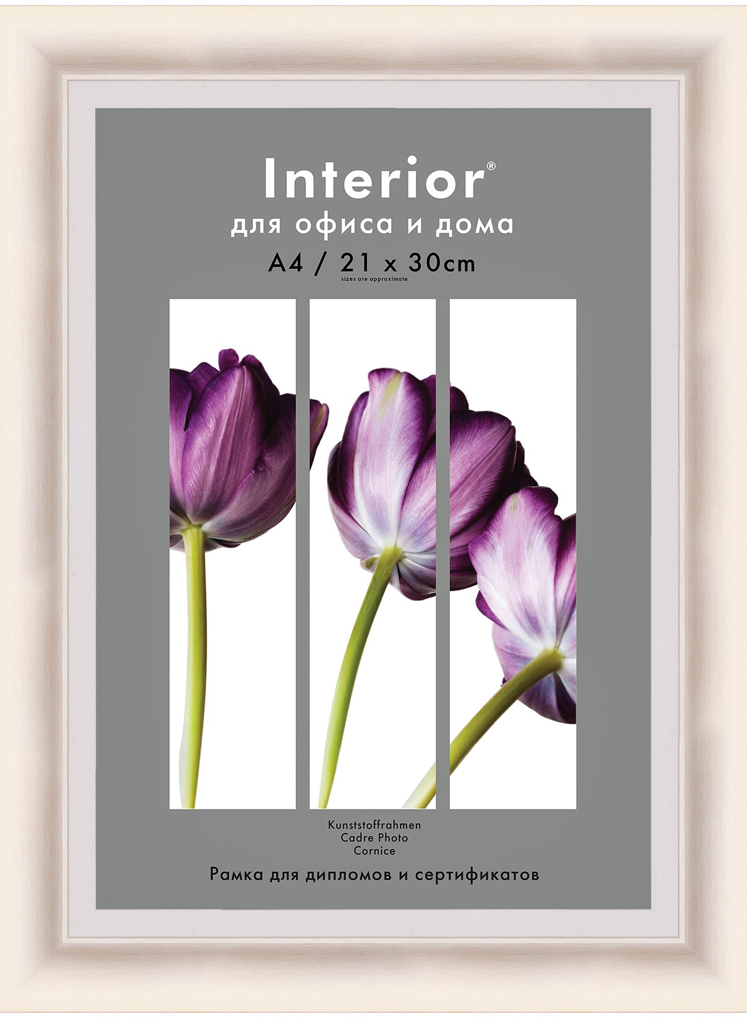 Interior 369G-8 21x30 (A4) пластик, светло серый, серебряный кант (22)