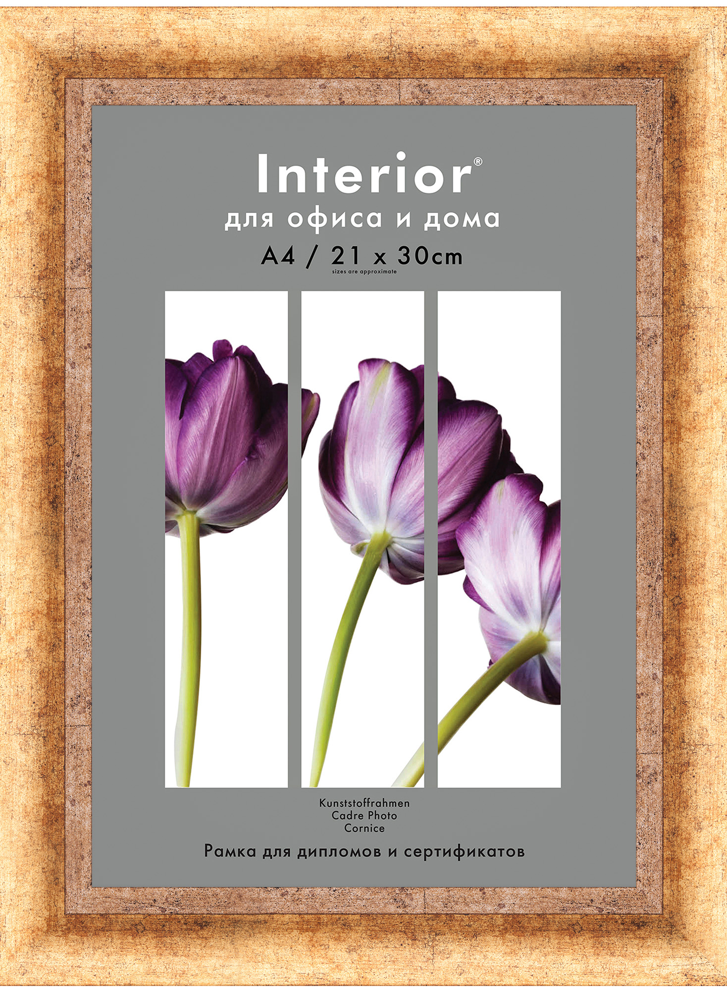 Interior 370G-8 21x30 (A4) пластик, состаренное золото (22)