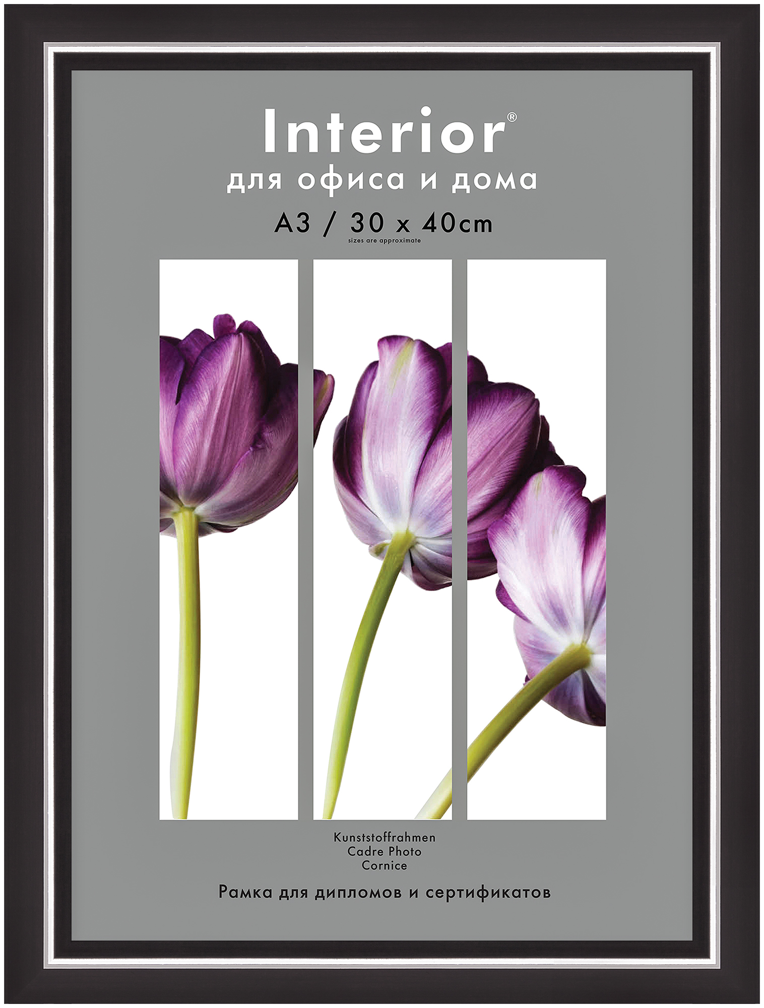 Interior 371G-12 30x40 пластик, коричневый, серебряная кайма (23)