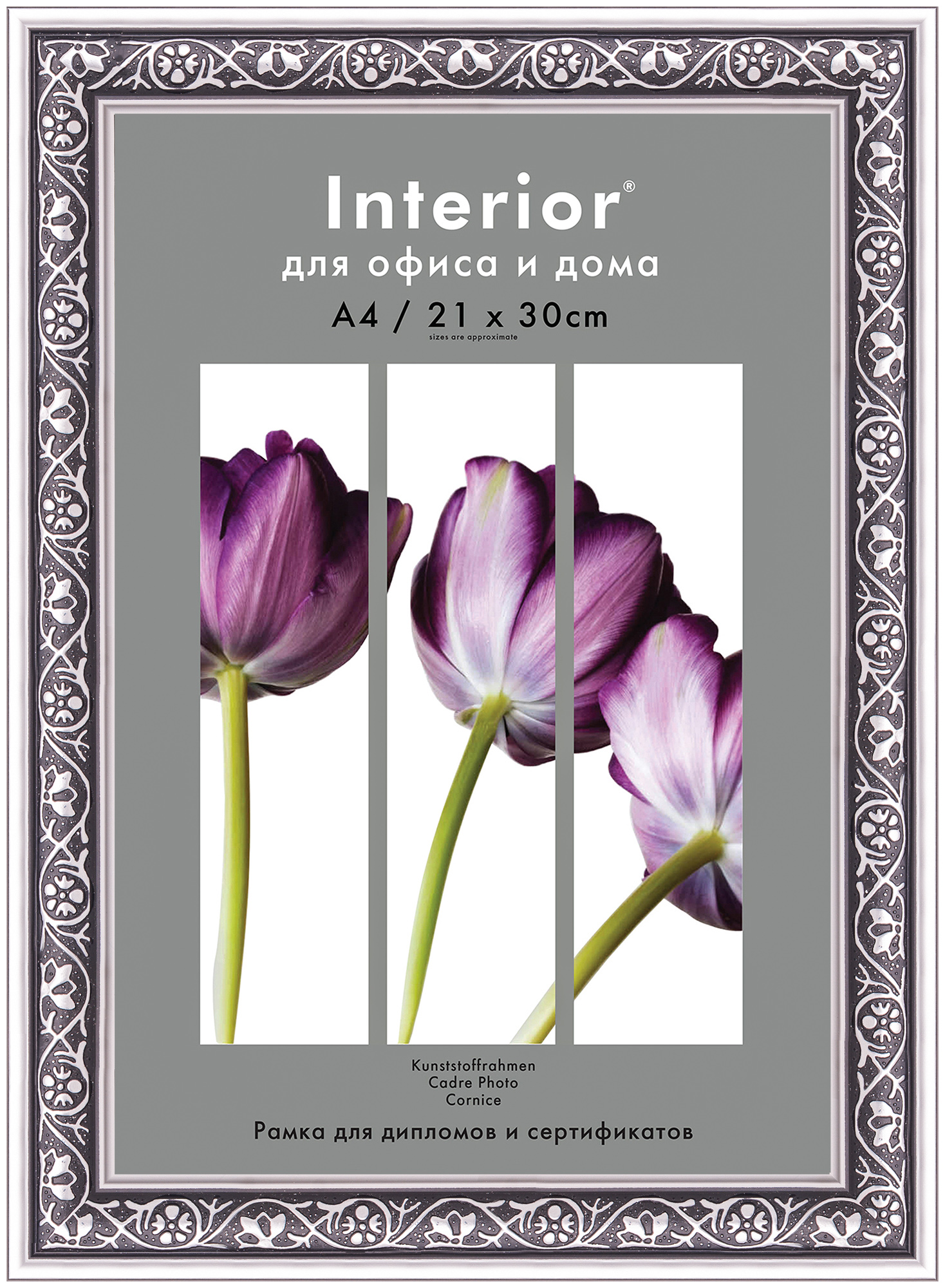 Interior 375G-8 21x30 (A4) пластик, серебро, серебряная вязь (24)