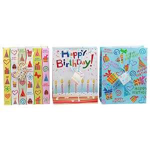 Пакет 214GBL (26х32,5х13)глянц. birthday (12/144/4608)