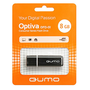Флэш-диск QUMO 08 Gb Optiva-01 Black