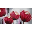 FP02435 WINE RED BLOOMS fully hand painted canvas 50x120cm  