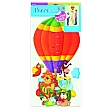PV02597 wall photo height chart - animals with red balloon  