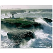 FP04029 Glass Art Pointe des Poulains Lighthouse 100x120cm (1)