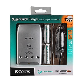 Sony [BCG34HVE4N] Sony Quick Charger + 4x2500mAh+CAR ADAPTOR (10/360)