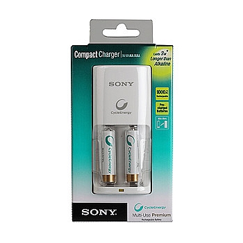 Sony [BCG34HW2KN] Sony Compact Charger + 2 AA 2100mAh cycle energy BLUE (10/770)