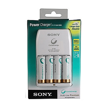 Sony [BCG34HLD4K] Sony Power Charger+ 4 AA 2100mAh BLUE (10/560)