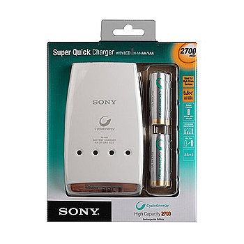 Sony [BCG34HRMF4N] Sony Refresh Charger with LCD+4 AA 2700mAh (10/360)