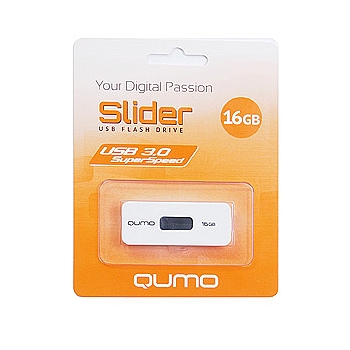 QUMO - QUMO 16 Gb Slider-01 White-Black USB 3.0